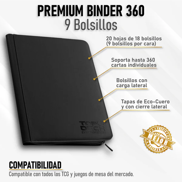 Carpeta Premium Topdeck 360 Negro