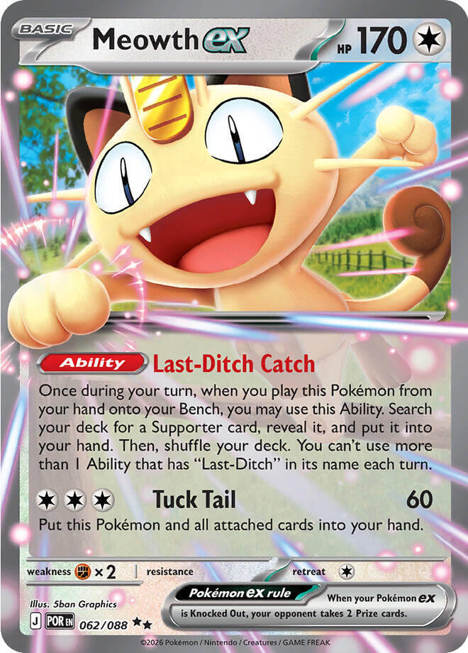 Meowth ex - 062/088 Inglés