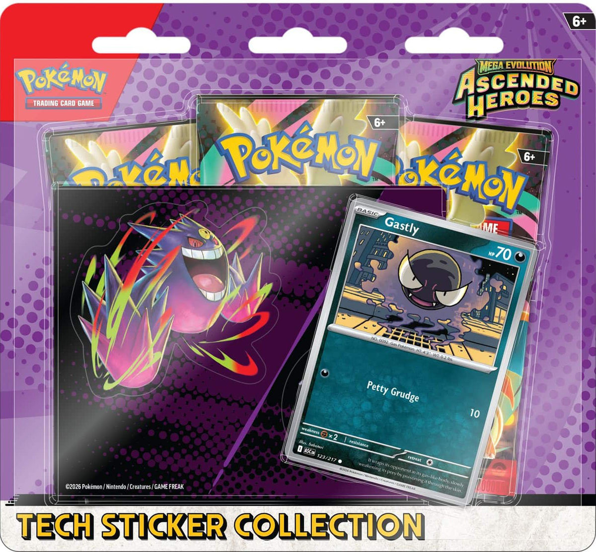 (Preventa 30/01/2026) Ascended Heroes - Tech Sticker Collection Gastly Inglés