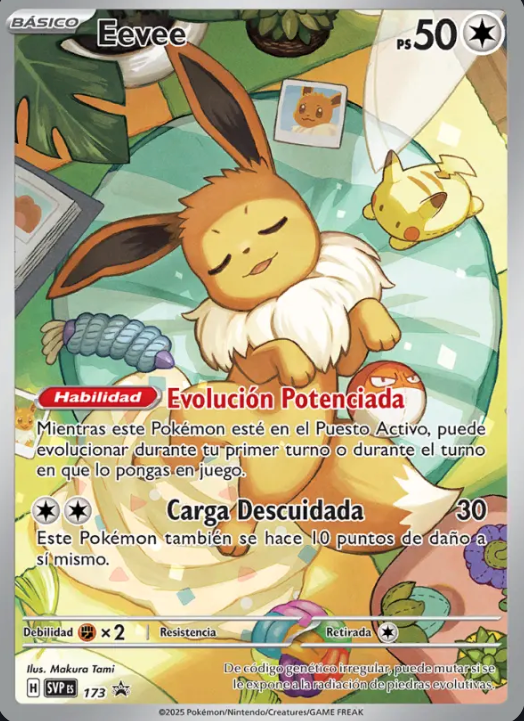 Carta Promo Eevee Español Prismatic Evolutions con separadores
