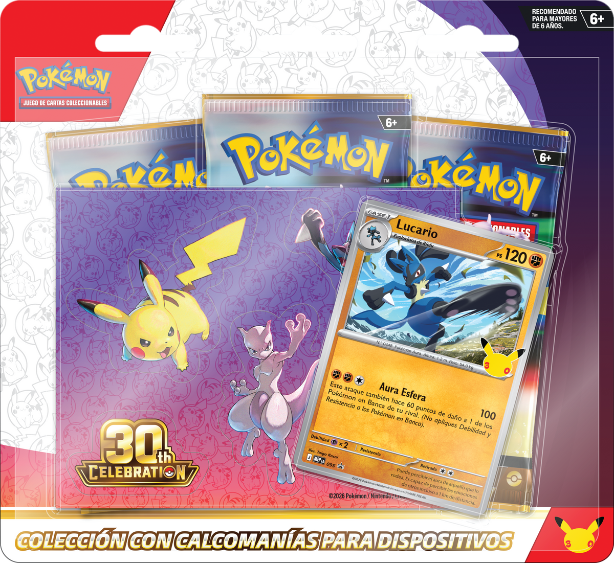 (Preventa 16/09/26) 30th Celebration Tech Sticker Collection Lucario Español