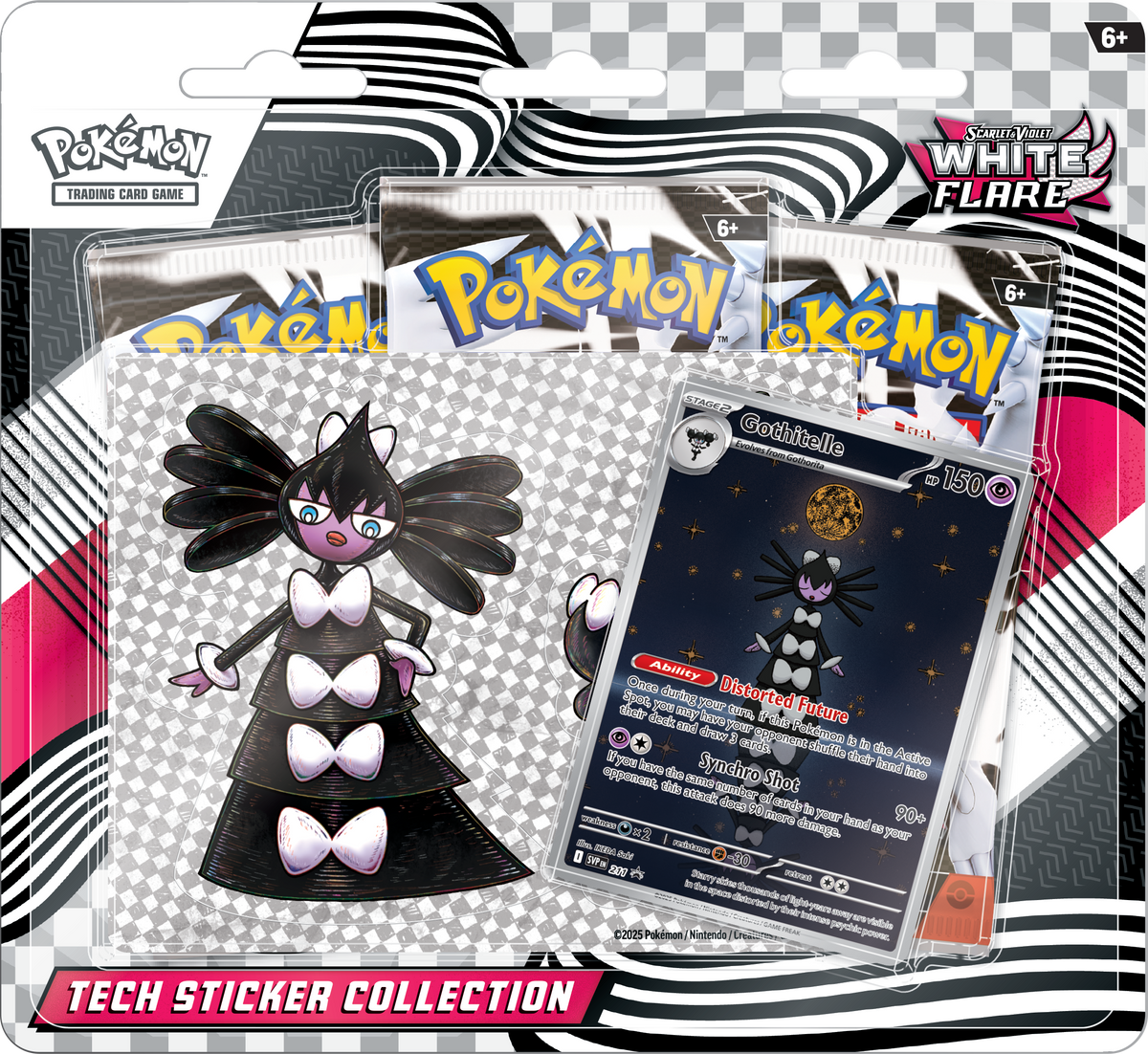 White Flare Tech Sticker Inglés