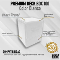 Portamazos Premium Top Deck 100 Cartas Blanco