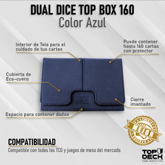 Portamazo Premium Topdeck Dual Dice 160 Azul